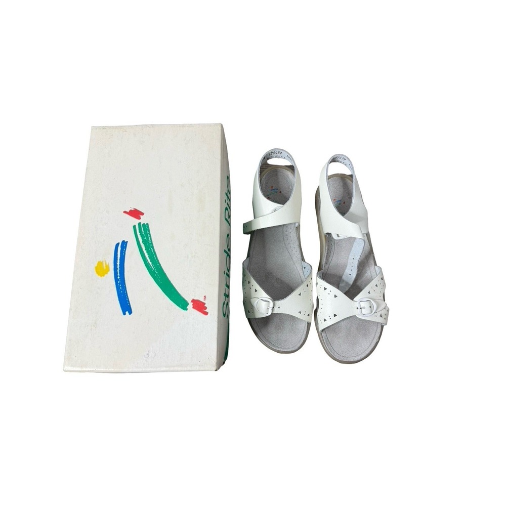 Vintage Stride Rite Girls white sweat pea‎ strappy sandals size 2.5 N new
